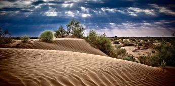 Derweze via Garagum Desert - A desert of black sand